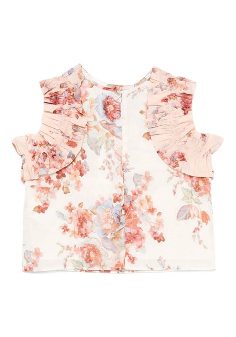 Top con stampa ZIMMERMANN KIDS | 5943TRS261IVORY FLORAL MULTI
